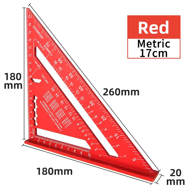 7-Inch Aluminum Alloy Triangle Ruler for Precision Marking