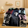A flannel throw blanket featuring a collage of characters from the Supernatural TV show