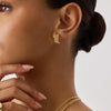 Chunky Gold-Plated Hoop Huggie Earrings