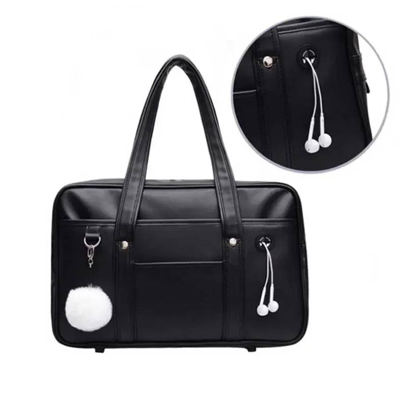 Japanese Preppy PU Leather Shoulder Bag