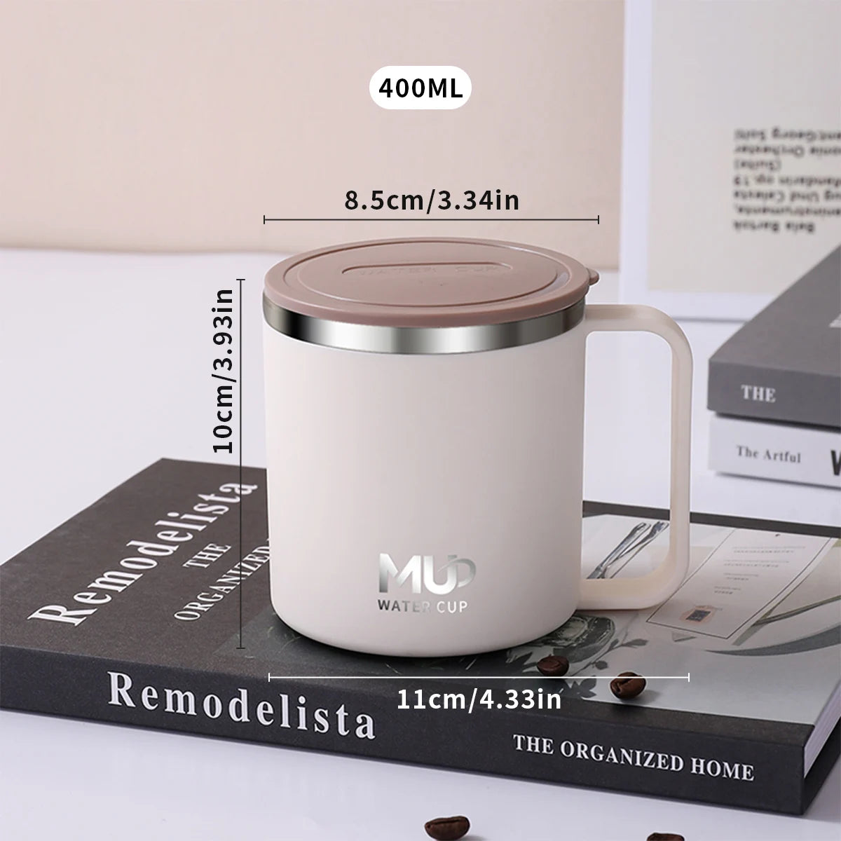 Tasse à Café en Acier Inoxydable 304 Isolée avec Couvercle