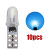 Ten T5 wedge LED bulbs for various lights, including a single bulb and a strip of ten bulbs.