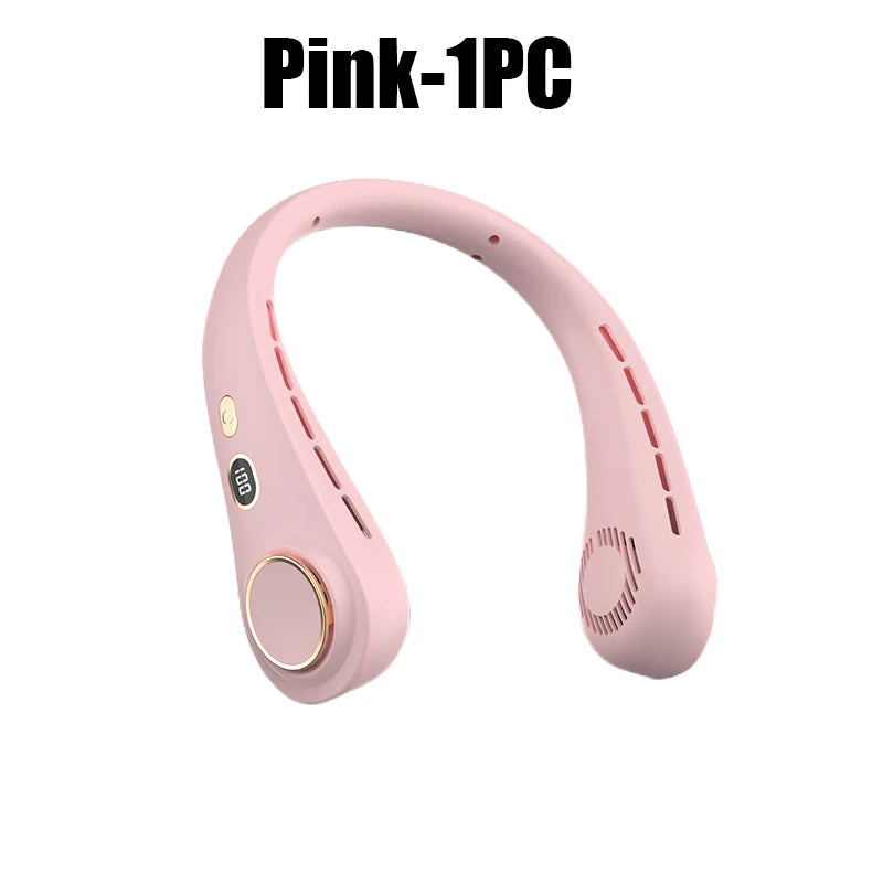 Portable Neck Cooling Fan with Digital Display
