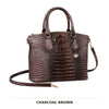 Vintage Croc-Embossed Structured Satchel Handbag