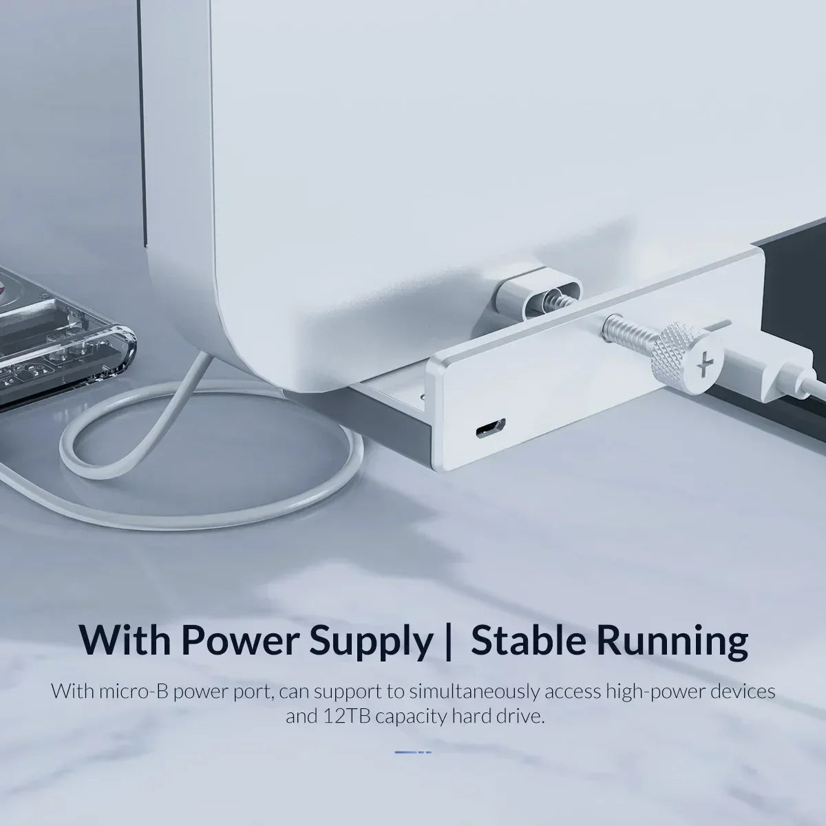 Aluminum USB 3.0 Hub with Clamp Mount for Desktops and Laptops