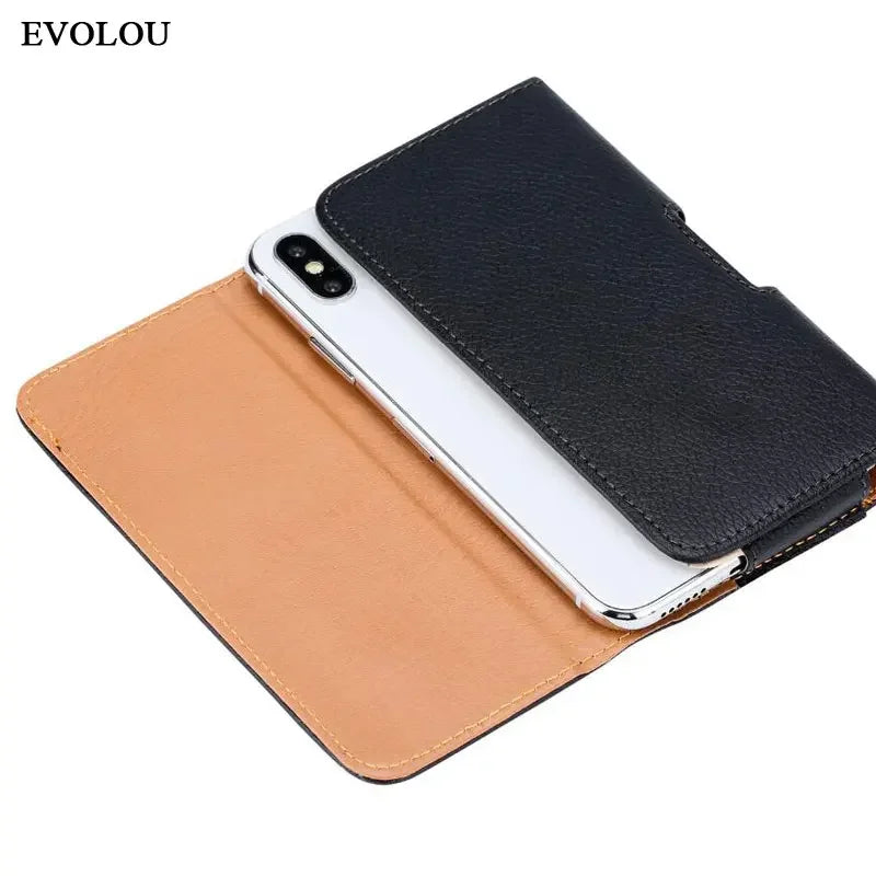 Leather Belt Clip Phone Case with Holster