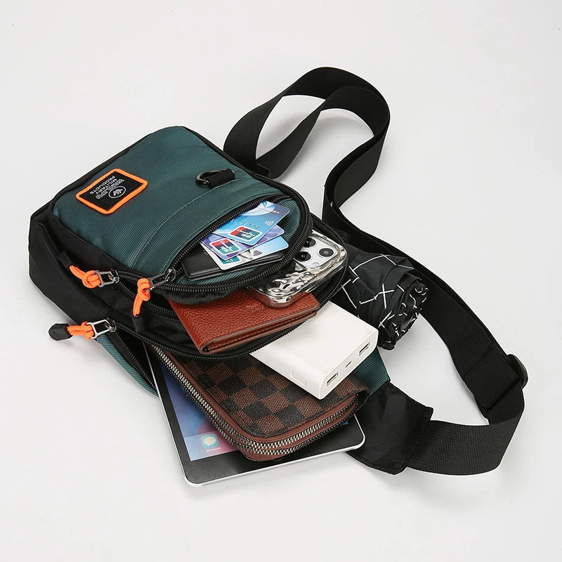 Nylon Chest Sling Bag for Men – Lightweight Crossbody Pouch
