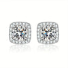 Silver-Tone Cubic Zirconia Stud Earrings