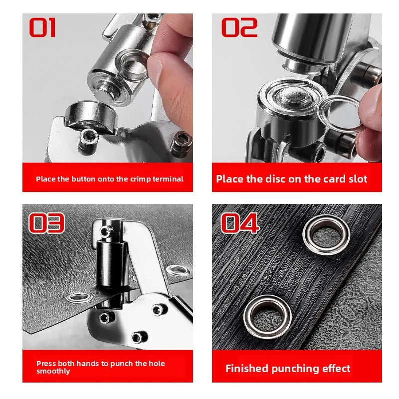 Heavy-Duty Grommet Pliers Kit for Leather & Canvas