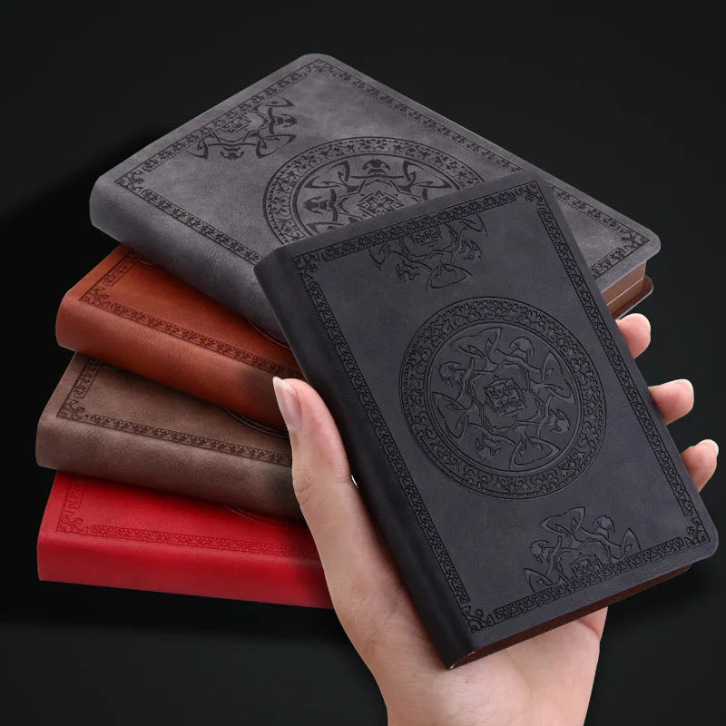 Retro A6 Faux Leather Notebook with Elastic Closure