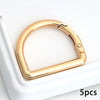 Stainless Steel D-Ring Clips with Snap Hooks for Bags and Keychains (Set of 5)