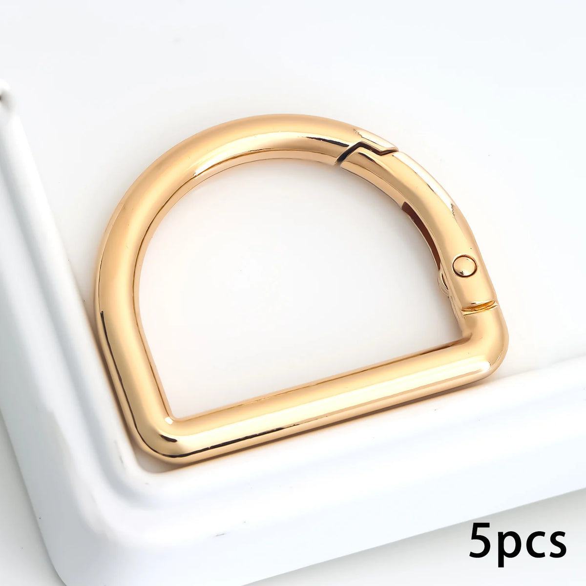 Stainless Steel D-Ring Clips with Snap Hooks for Bags and Keychains (Set of 5)
