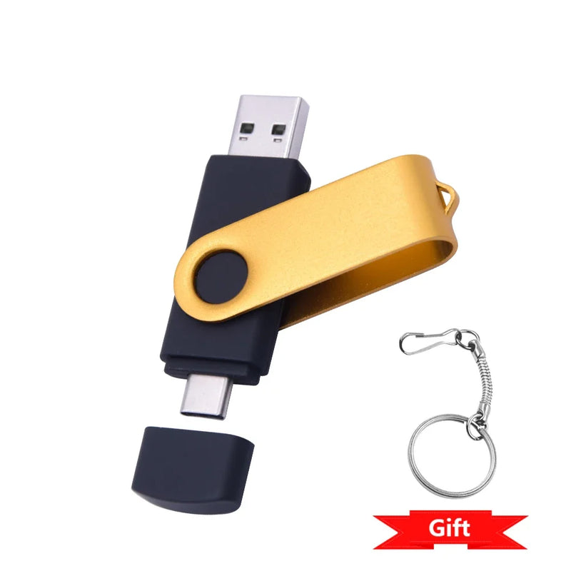 Dual-Interface USB Flash Drive with Type-C and Standard USB