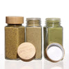 Clear Glass Spice Jar with Bamboo Lid