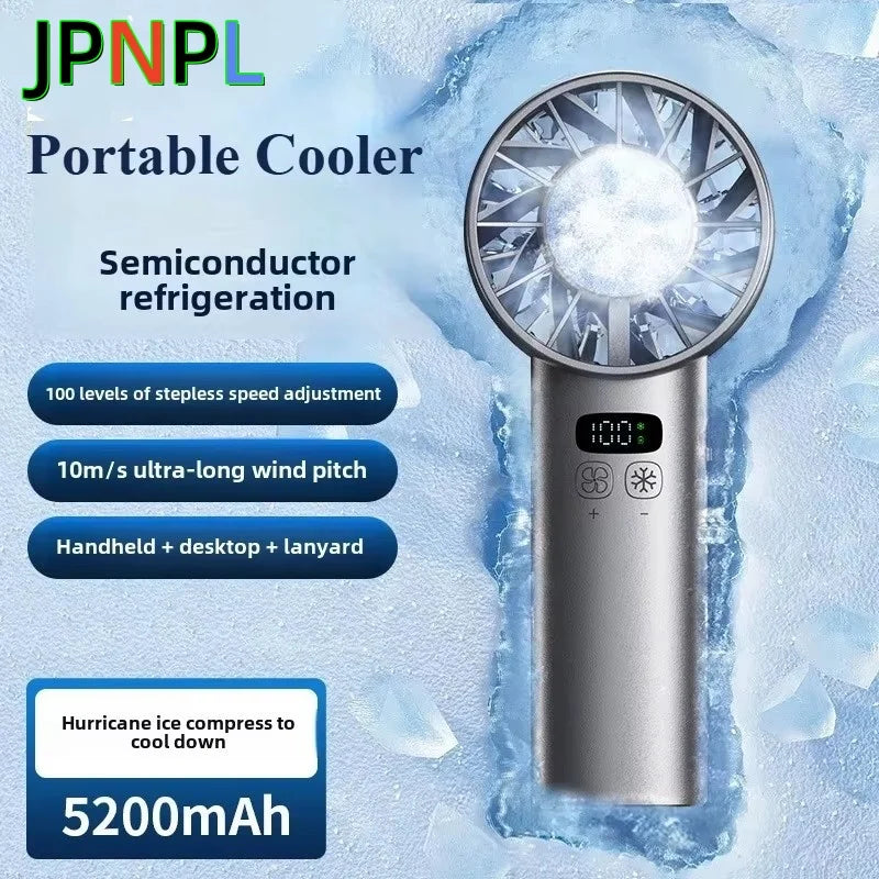 Portable High-Speed Rechargeable Handheld Fan with LED Display