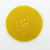 Yellow car wash bucket grit guard insert with a fine mesh filter