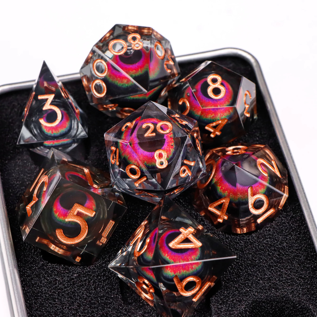 Beholder's Eye Sharp Edge Resin Dice Set for D&D