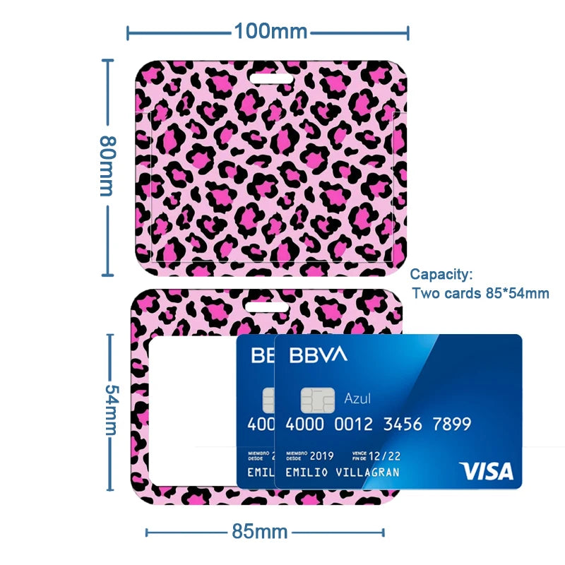 Leopard Print Retractable Badge Holder with Clip