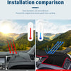 Comparison showing a cracked dashboard panel before and after installation of a heat insulation and anti-reflection shield.