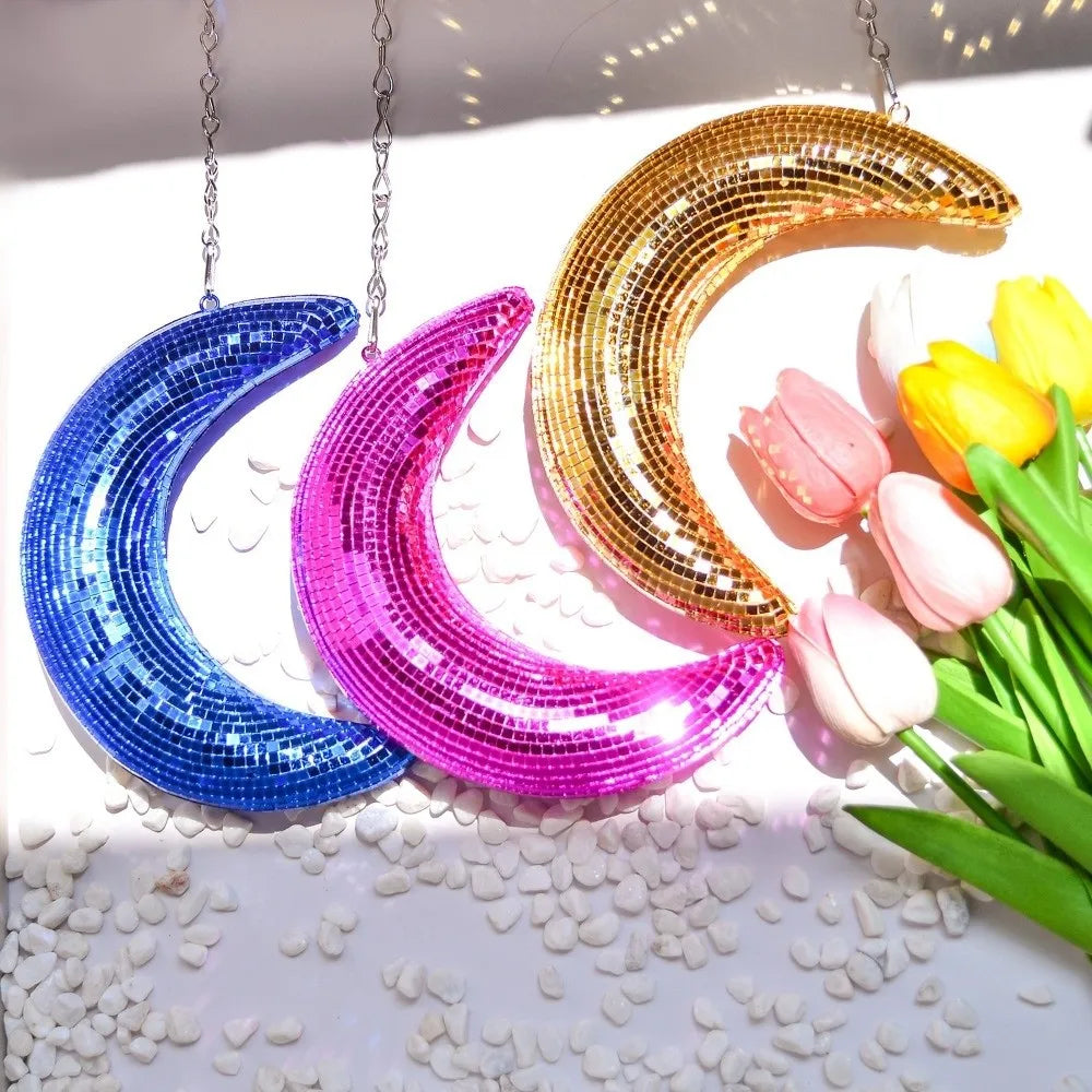 Handcrafted Glass Crescent Moon Hanging Decoration
