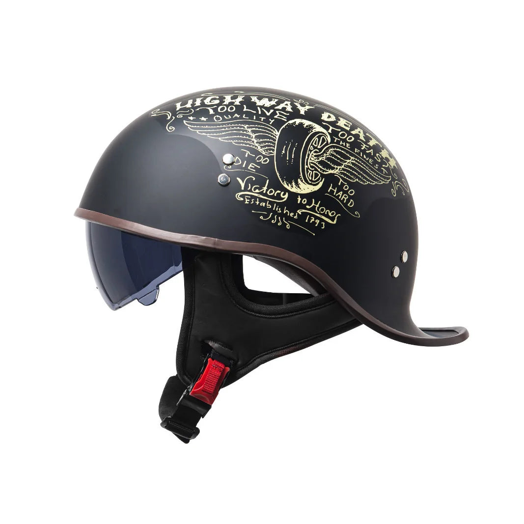 Vintage Retro Half Motorcycle Helmet – Unisex ABS Scooter Helmet