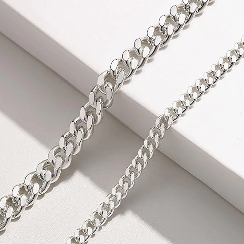 14K Gold-Plated Cuban Chain Anklet Set