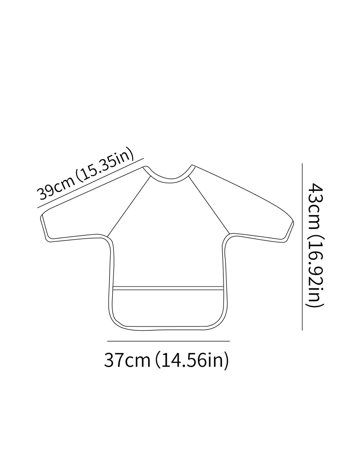 Waterproof Long-Sleeve Baby Bib with Catch-All Pocket