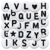 A 126-piece set of white alphabet letter stickers for crafting and journaling