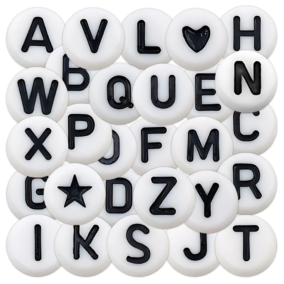 A 126-piece set of white alphabet letter stickers for crafting and journaling