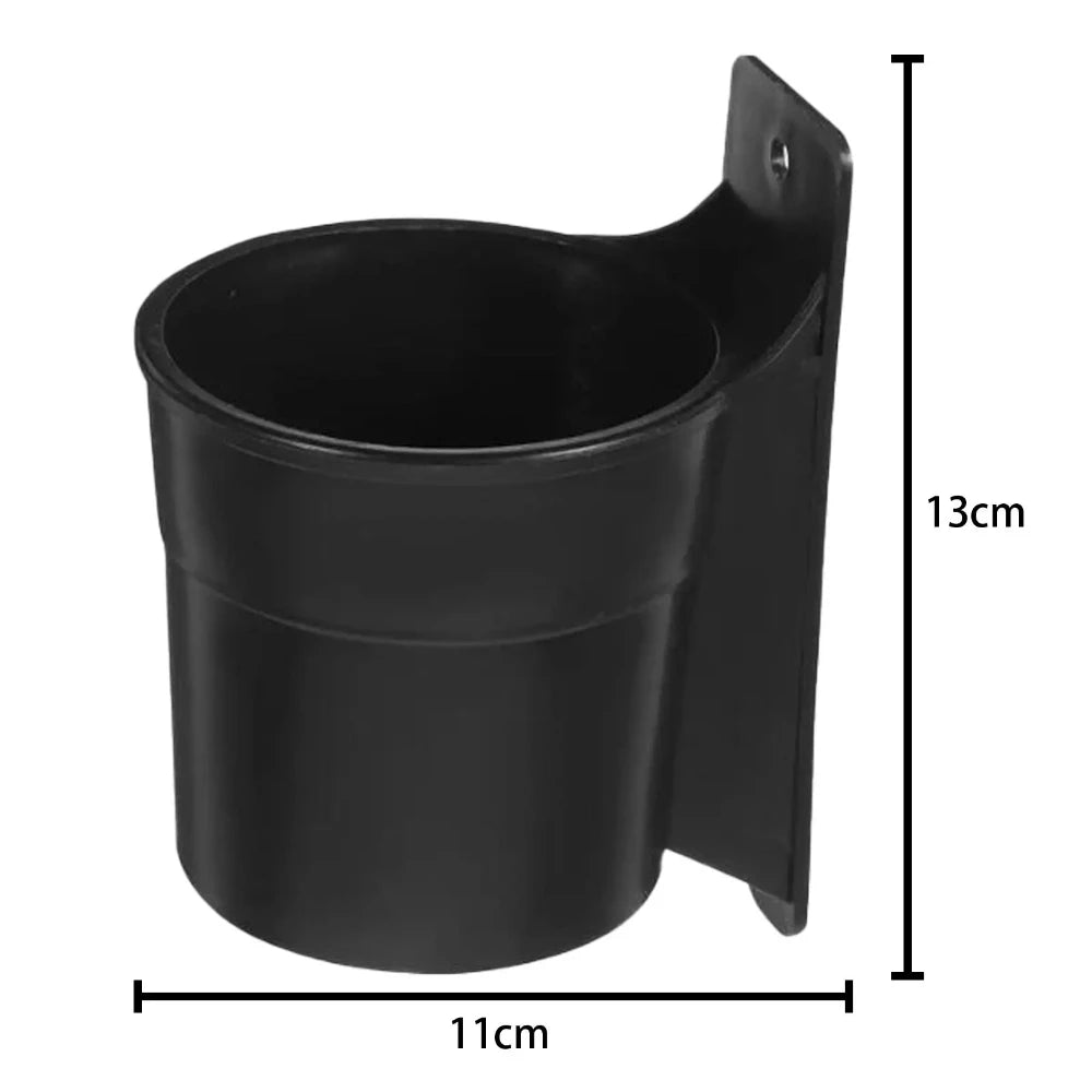 Black universal chair cup holder designed for desks, offices, and homes.
