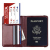 Classic PU Leather Passport Holder with US Flag Detail