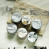 A collection of decorative PET washi tape rolls featuring a mottled collage design on a light background.