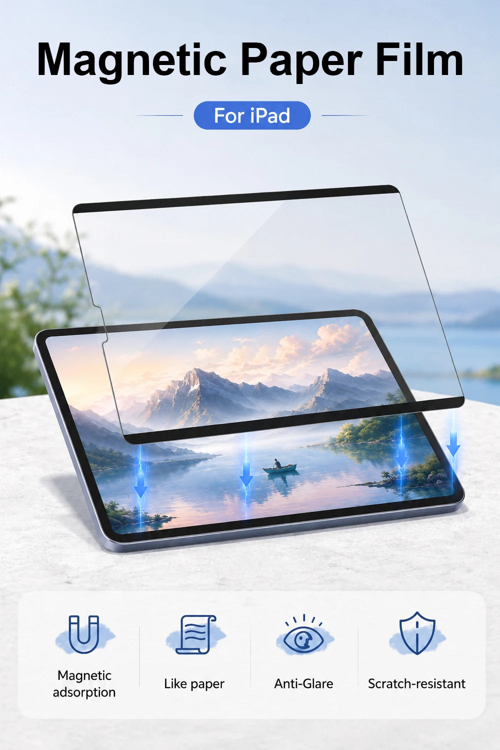 Magnetic Removable Matte Screen Protector for iPad