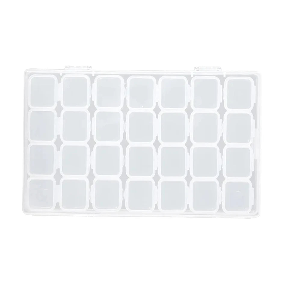 Clear 28-Slot Craft Organizer for Nail Art, Jewelry, and Small Supplies