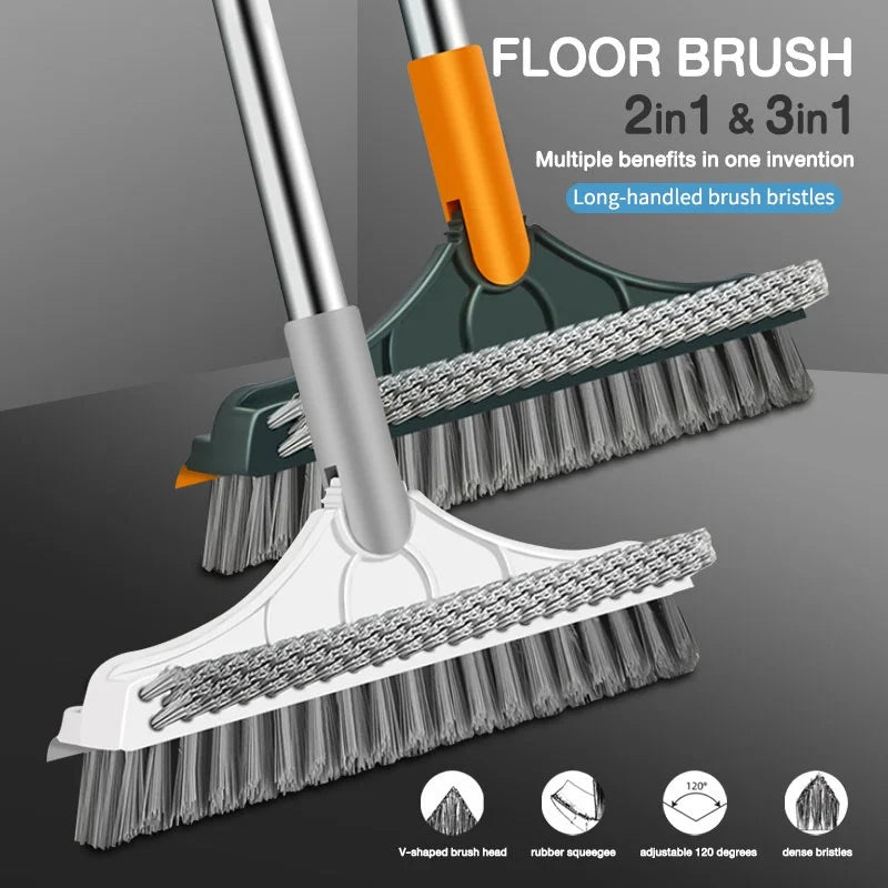 3-in-1 Rotating Scrub Brush with Long Handle