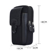 Black vintage genuine cowhide leather crossbody sling bag shown with dimensions.