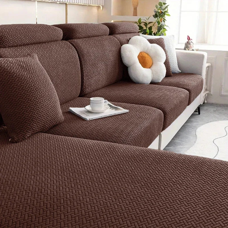 Jacquard Sofa Seat Cushion Cover – Removable & Non-Slip
