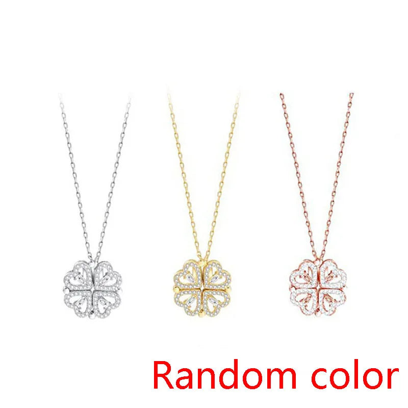 Heart & Clover Zircon Pendant Necklace