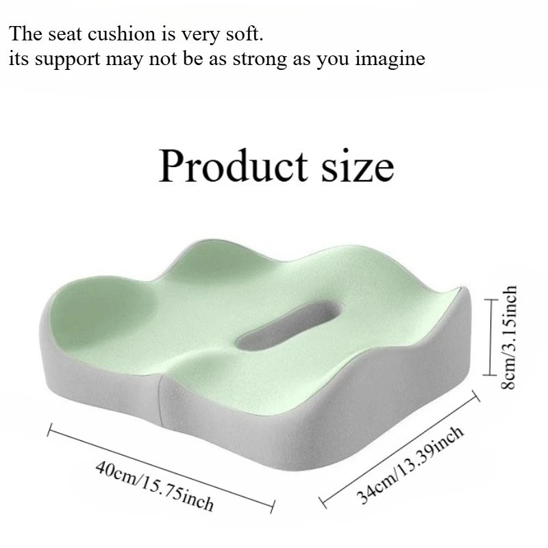 Memory Foam Seat Cushion - Ergonomic Comfort & Washable Cover