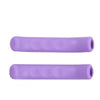 A pair of purple silicone bicycle brake lever covers.