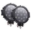 A pair of black LED work light bars with spot beams for off-road vehicles