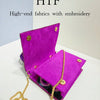 Sequin Floral Evening Clutch with Chain