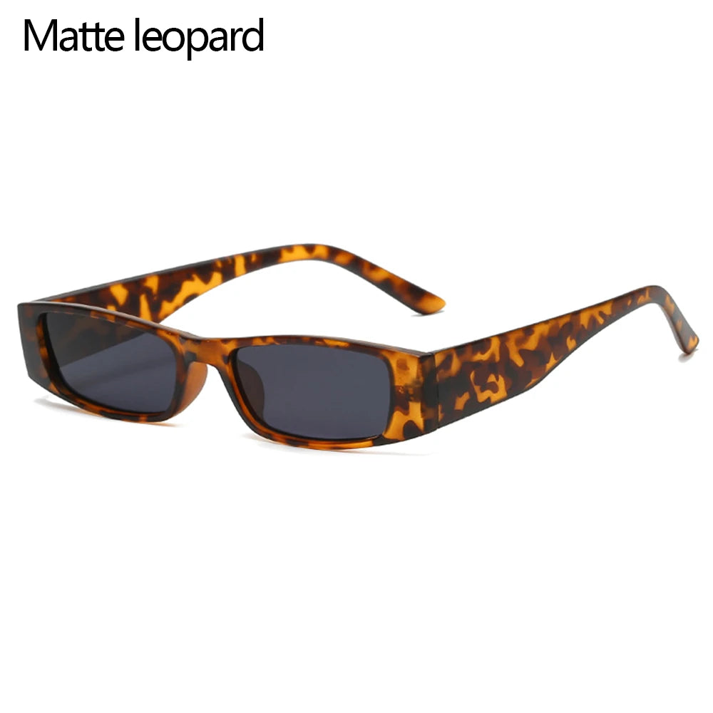 Lunettes de Soleil Rectangle Panthère Vintage