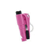 A pink 3-in-1 car emergency escape tool with a window breaker and seatbelt cutter.
