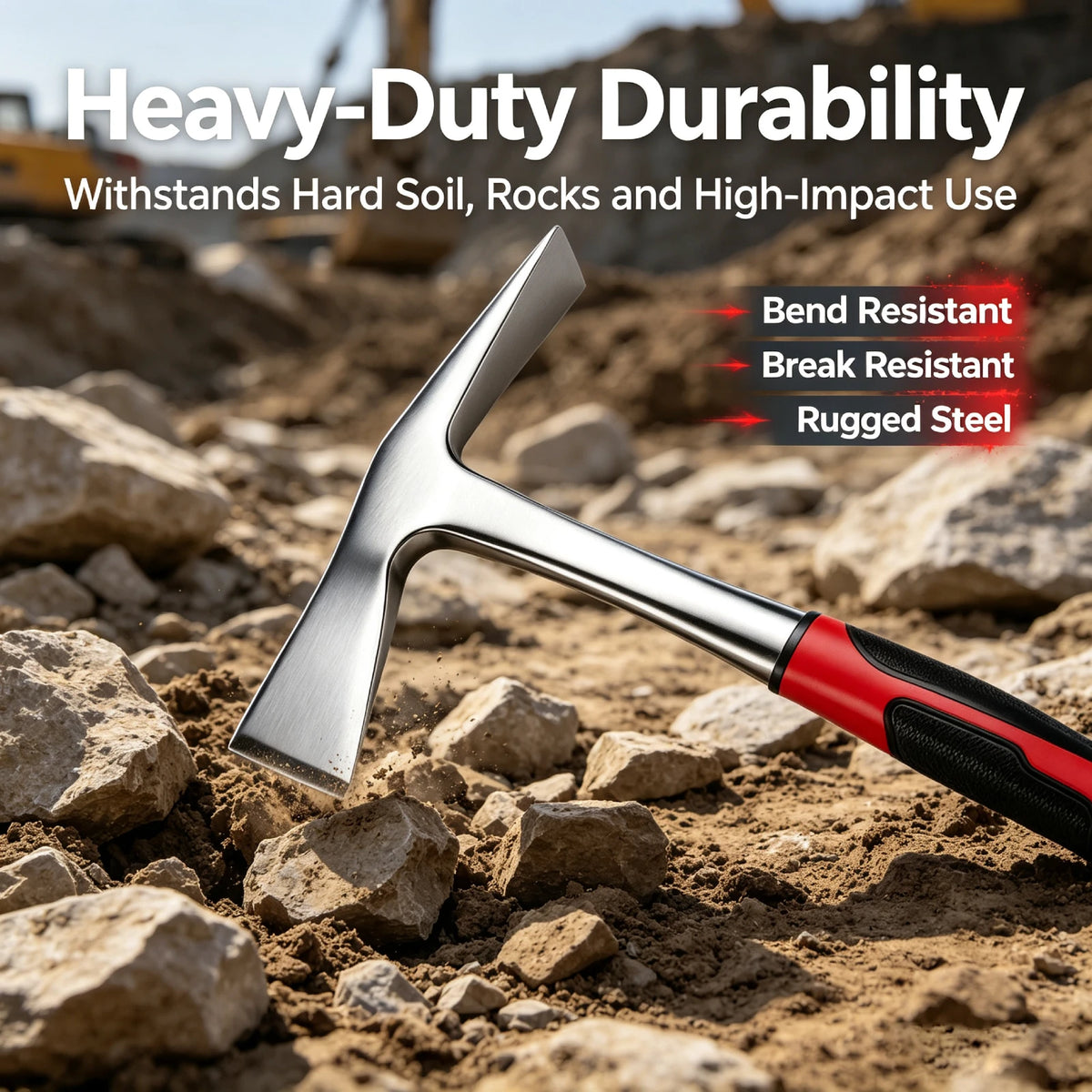 Outdoor Pickaxe with Ergonomic Non-Slip Handle