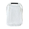 White breathable 2-in-1 car seat cover and mosquito net for babies with black handles