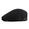 Black men's breathable mesh newsboy cap shown from the side.