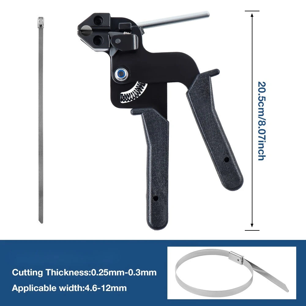 304 Stainless Steel Cable Tie Gun with 100 Metal Zip Ties