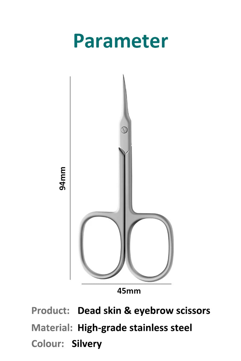 Precision Stainless Steel Cuticle Scissors with Curved Blade