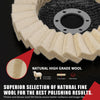 Natural high grade wool felt polishing wheel for grinders shown in a close-up view